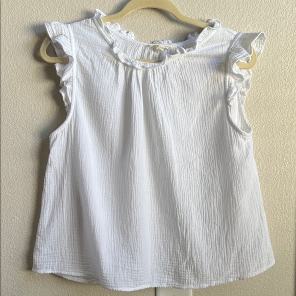 White Ruffled Women's Blouse